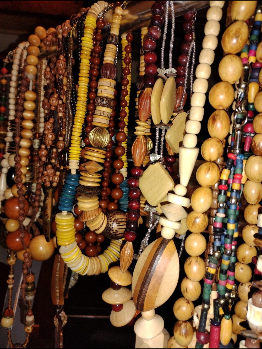 Handcrafted Multi-Tone Wooden Beaded Necklace - Natural Brown & Yellow